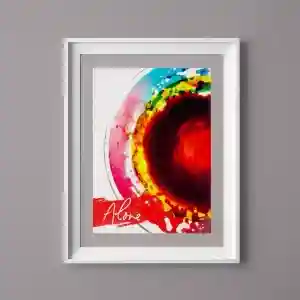The painting is bold color