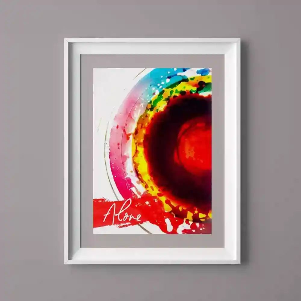 The painting is bold color